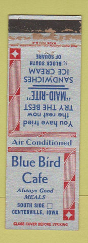 Matchbook Cover - Blue Bird Cafe Centerville IA WORN