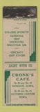 Matchbook Cover - Cronk's Cafe Guthrie Center Denison IA WORN