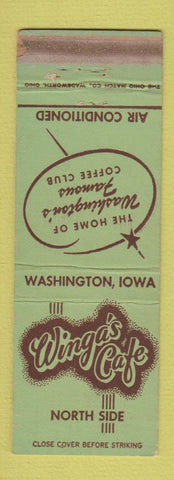 Matchbook Cover - Winga's Cafe Washington IA WEAR