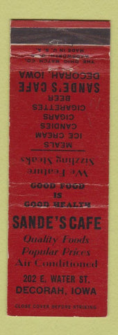 Matchbook Cover - Sande's Cafe Decorah IA