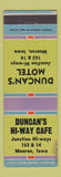Matchbook Cover - Duncan's Motel Hi Way Cafe Monroe IA WEAR