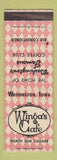 Matchbook Cover - Winga's Cafe Washington IA