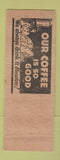 Matchbook Cover - 61 Way Cafe Pine City MN ADVANCE