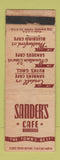 Matchbook Cover - Sander's Cafe Cordell Mountain View Weatherford OK WORN
