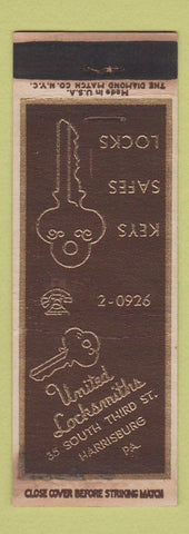 Matchbook Cover - United Locksmiths Harrisburg PA WEAR