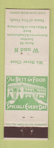 Matchbook Cover - W and N Restaurant Harrisburg PA