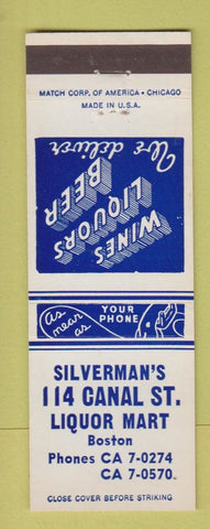 Matchbook Cover - Silverman's Liquor Mart Boston MA
