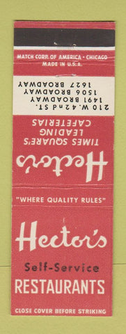 Matchbook Cover - Hector's Restaurants Cafeterias New York City
