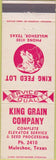Matchbook Cover - King Grain Co Muleshoe TX elevator service feed