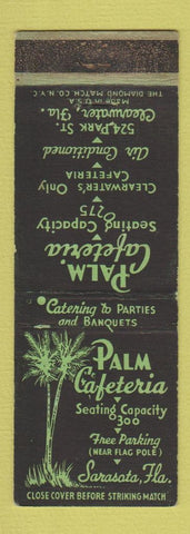 Matchbook Cover - Palm Cafeteria Clearwater FL Sarasota WEAR
