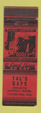 Matchbook Cover - Tal's Cafe Vincennes IN