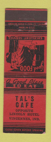 Matchbook Cover - Tal's Cafe Vincennes IN