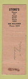 Matchbook Cover - Stone's Cafe Bloomington IN WORN