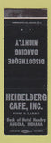 Matchbook Cover - Heidelberg Cafe Angola IN WEAR