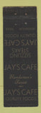 Matchbook Cover - Jay's Cafe Henderson TX WEAR