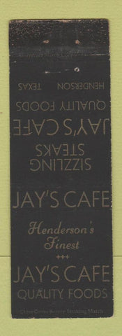 Matchbook Cover - Jay's Cafe Henderson TX WEAR