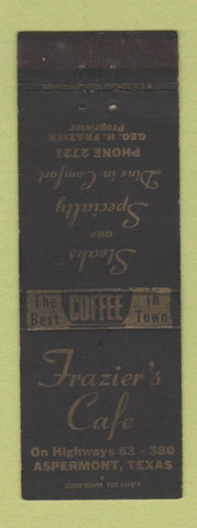 Matchbook Cover - Frazier's Cafe Aspermont TX