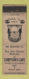 Matchbook Cover - Compton's Cafe Fort Worth TX WEAR