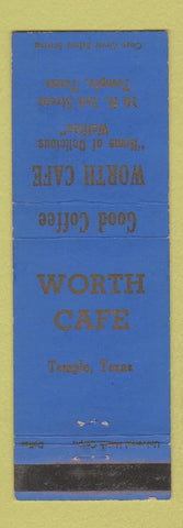 Matchbook Cover - Worth Cafe Temple TX