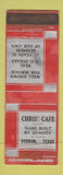 Matchbook Cover - Chris' Cafe Vernon TX POOR