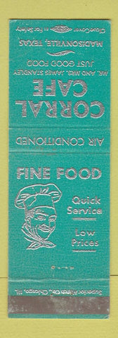 Matchbook Cover - Corral Cafe Madisonville TX