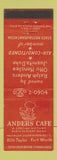 Matchbook Cover - Anders Cafe Fort Worth TX