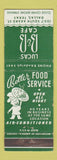 Matchbook Cover - Lucas' B&B Cafe Dalls TX