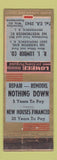 Matchbook Cover - RI Lumber Providence RI ADVANCE