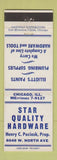Matchbook Cover - Star Quality Hardware Elliott's Paint Chicago IL