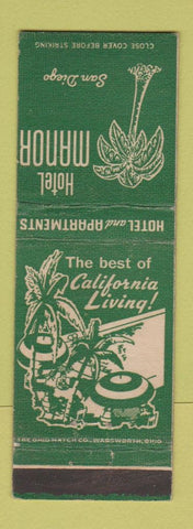 Matchbook Cover - Hotel Manor San Diego CA