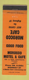 Matchbook Cover - Morocco Motel Cafe Eden TX WORN
