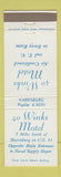Matchbook Cover - 40 Winks Motel Harrisburg PA