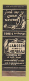 Matchbook Cover - Janssen Hobrau New York City WEAR