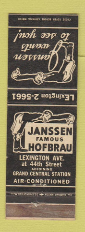 Matchbook Cover - Janssen Hobrau New York City WEAR