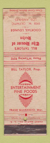 Matchbook Cover - The House of Hahn Los Angeles CA WEAR