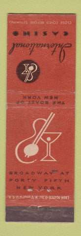 Matchbook Cover - International Casino New York City
