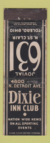 Matchbook Cover - Dixie Inn Club Toledo OH WEAR