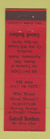 Matchbook Cover - Cottrell Brothers Furniture San Francisco CA