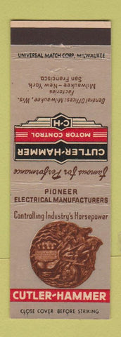 Matchbook Cover - Cutler Hammer Motor Controls San Francisco Milwaukee WI