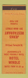 Matchbook Cover - Jenks Restaurant Jacksonville FL Hotel Windle