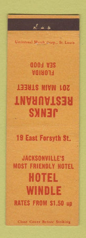 Matchbook Cover - Jenks Restaurant Jacksonville FL Hotel Windle
