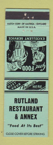 Matchbook Cover - Rutland Restaurant & Annex VT?