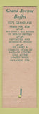 Matchbook Cover - Grand Ave Buffet Kansas City MO girlie