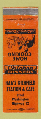 Matchbook Cover - Haa's Richfield Station oil gas cafe Ethel WA