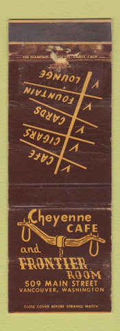 Matchbook Cover - Cheyenne Cafe Frontier Room Vancouver WA WEAR