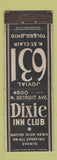 Matchbook Cover - Dixie Inn Club Toledo OH