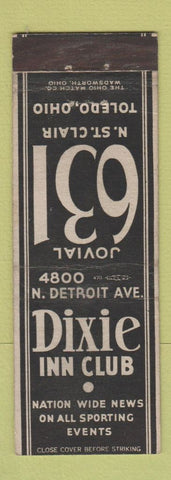 Matchbook Cover - Dixie Inn Club Toledo OH