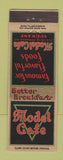 Matchbook Cover - Model Cafe Spokane WA