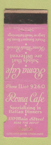 Matchbook Cover - Roma Cafe Seattle WA POOR
