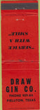 Matchbook Cover - Draw Gin Co Fieldton TX WEAR cotton